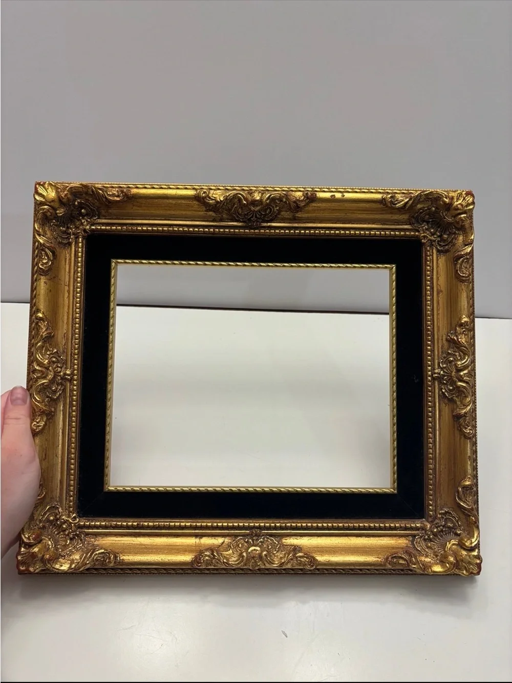 Vintage wooden gold tone picture *glass in included just not shown in the photos